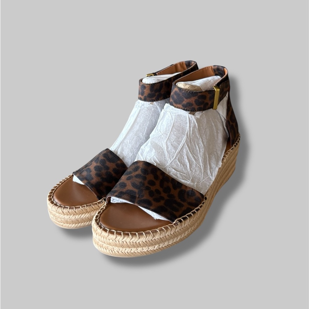 Franco Sarto Brown Leopard Espadrilles NWOT!
